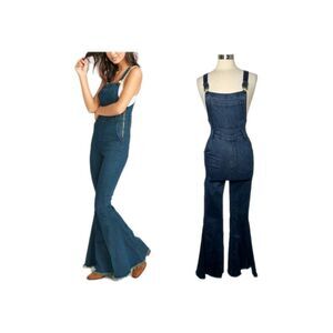 SHOW ME YOUR MUMU Berkeley Bell Flare Overalls size XS